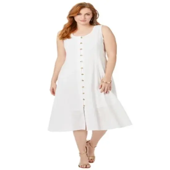 Jessica London Women&rsquo;s Plus Size Button-Down Gauze Maxi image {3}