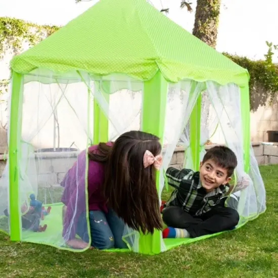 Ningbo Zhongying Leisure Products Green Hexagon Fantasy Castle Play Tent | 53 x 47 x 55 Inches image {1}