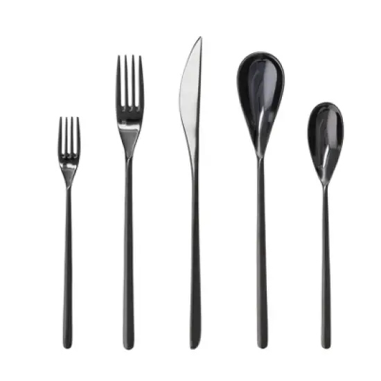 20pc Stainless Steel Dragonfly Silverware Set - Fortessa Tableware Solutions image {4}