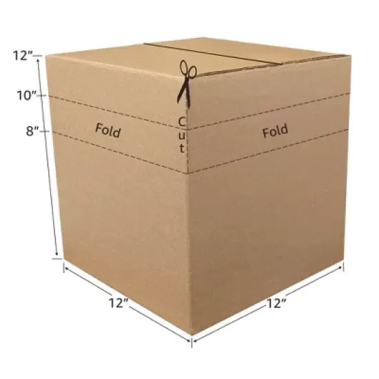 UOFFICE Bulk Bundle of 50 Corrugated Boxes 12" x 12" x 8"- Shipping Boxes image {4}