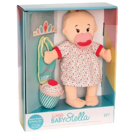 Manhattan Toy Wee Baby Stella Sweet Scents 12" Soft Baby Doll and Birthday Set image {3}