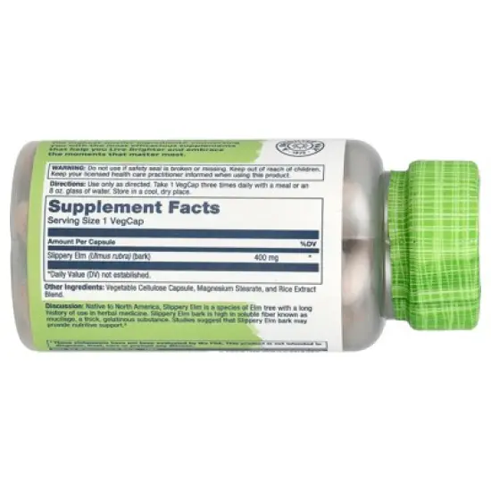 Solaray True Herbs, Slippery Elm, 400 mg, 100 VegCaps image {1}