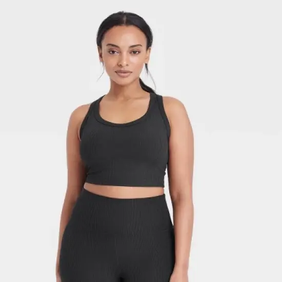 Women's Light Support Rib Racerback Longline Sports Bra - All in Motion&trade; image {2}