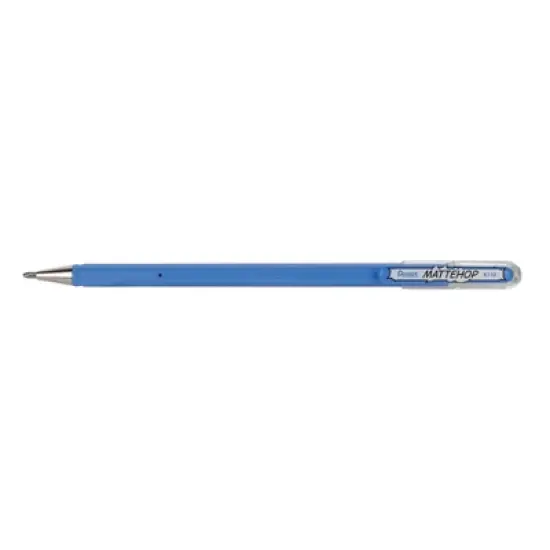 Pentel Arts Hybrid MATTEHOP Gel Roller, 1.0mm, Matte Sky Blue Ink, Pack of 12 image {2}