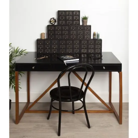 Kate and Laurel Apothecary Wood Desk Drawer Set, 9 Drawers image {8}