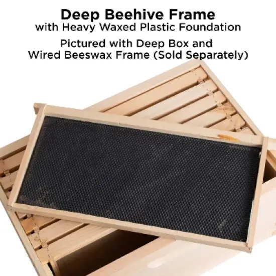 Lehman's Beekeeping Beehive Frame, Waxed Plastic Foundation, Deep Assembled, Honey Bee Hive, Amish Made image {3}