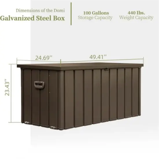 Syemin Deck Boxes Garden Large Patio Storage, for Furniture, Outside Cushions and Garden Tools, Bench, Easy to assemble，Brown, 49.41"*24.69"*23.43" image {4}