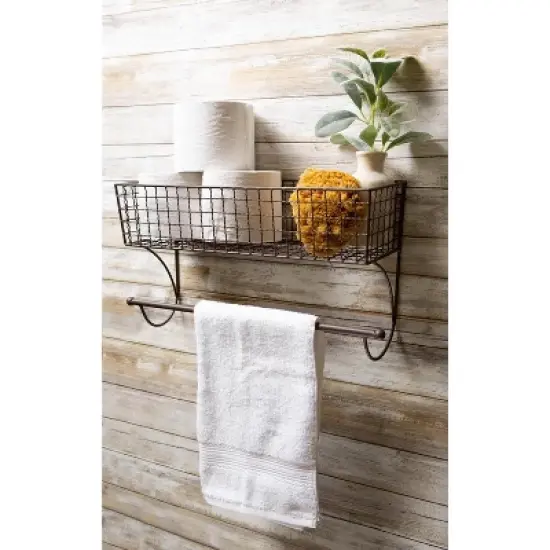 Design Imports Large Grey Farmhouse Towel Rack image {2}