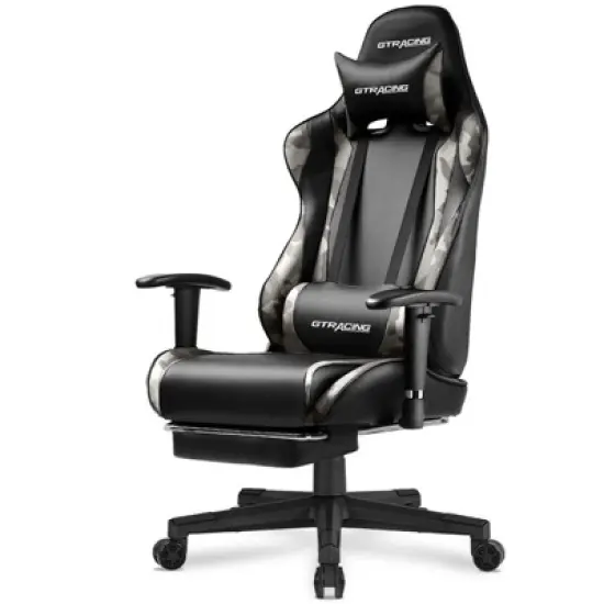 GTRACING Gaming Chair, Retractable Footrest, Premium Faux Leather, Adjustable Computer Office Chair image {10}