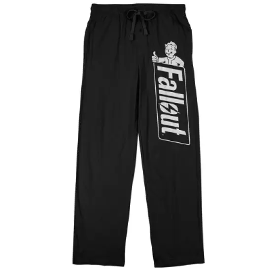 Fallout Video Game Series Men's Text Logo Black Sleep Pajama Pants image {5}