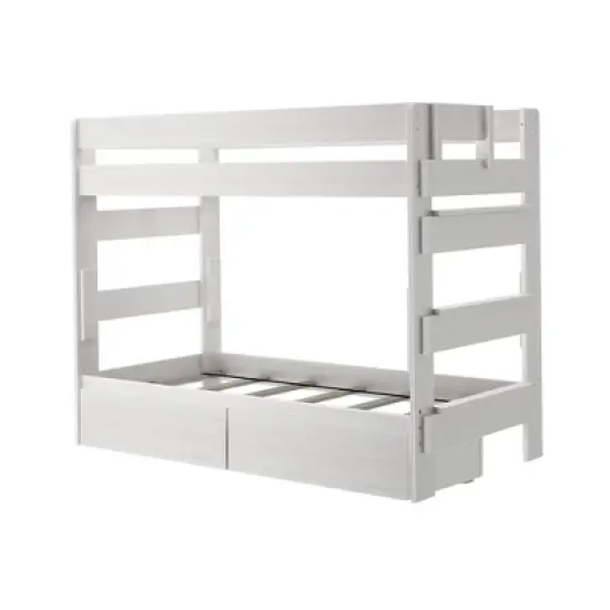 Max & Lily Farmhouse Twin over Twin Bunk Bed with Storage Drawers image {6}