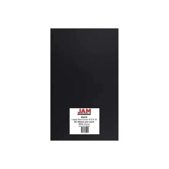 JAM Paper 80 lb. Cardstock Paper 8.5" x 14" Black 50 Sheets/Pack (64429505) image {3}