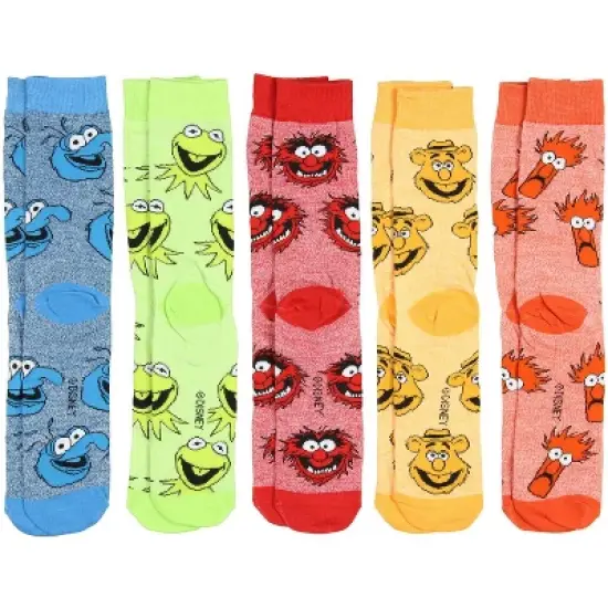 The Muppets Kermit Animal Gonzo Beaker Fozzie 5 Pack Crew Socks Multicoloured image {2}