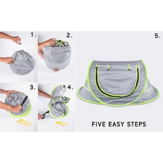 Zone Tech Pet Pop Up Tent - Portable Sunshade Foldable Travel Tent - Pet Camping Bed with Mosquito Net with UV Protection UPF 50+ image {1}