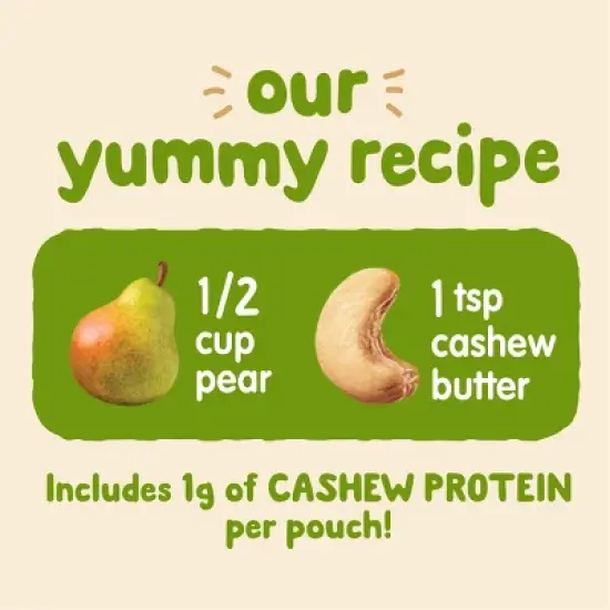 Happy Baby Nutty Blends Organic Pears & Cashew Butter Baby Food Pouch - 3oz image {6}