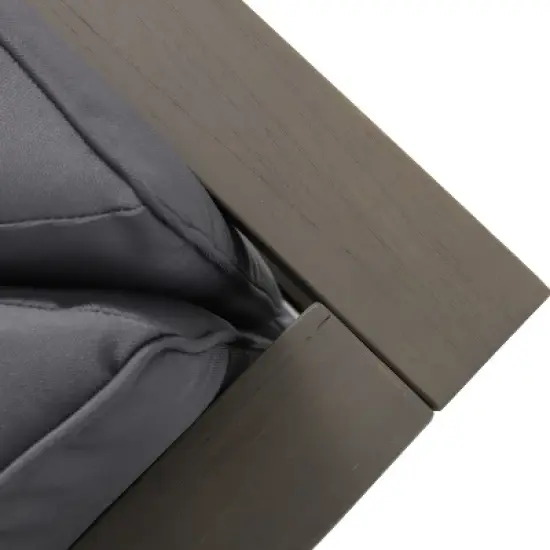 Christopher Knight Home Lyra Outdoor Acacia Wood 4 Seater 88.5" Sectional Sofa with Cushions image {5}