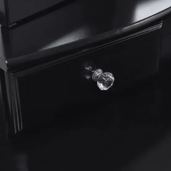 Tangkula Removable Tri-folding Mirror Vanity Table Unit Makeup Set w/ Stool & 4 Drawers image {5}