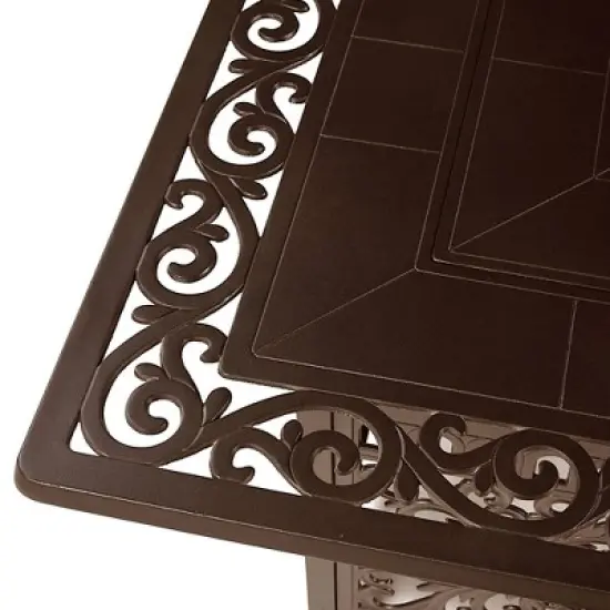 42" Square Aluminum 55000 BTUs Propane Fire Pit Table with Two Covers - Oakland Living
 image {6}