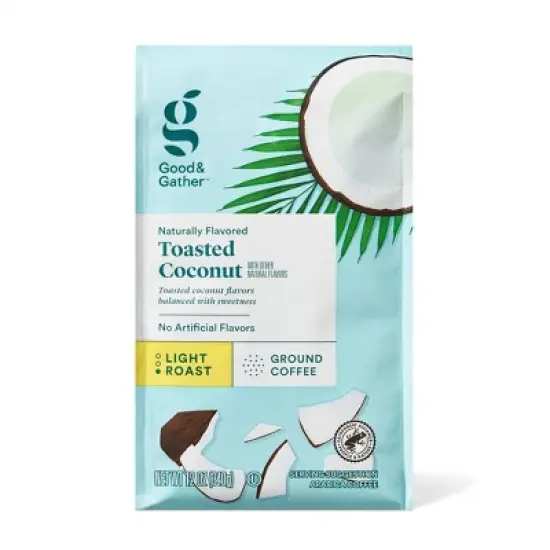 Naturally Flavored Toasted Coconut Light Roast Ground Coffee - 12oz - Good & Gather&trade; image {5}