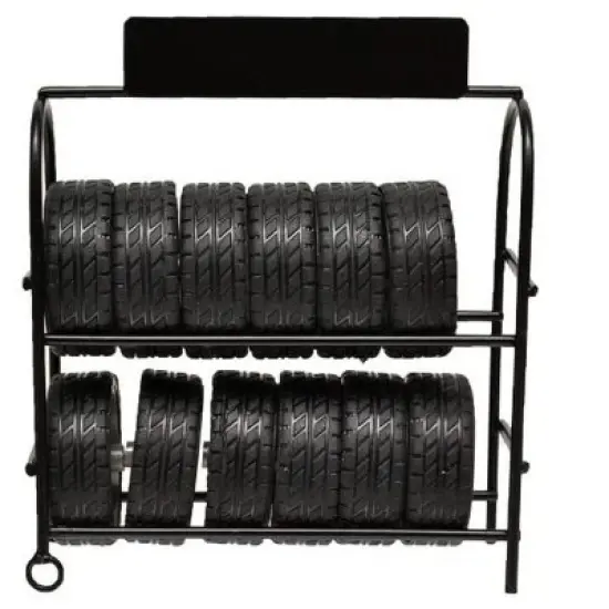 Metal Tire Rack with Rims and Tires for 1/24 Scale Models by American Diorama image {3}