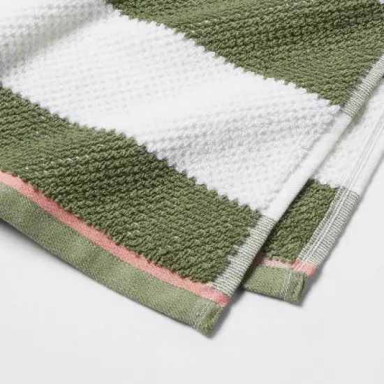 Striped Kids&rsquo; Towel Green with SILVADUR&trade; Antimicrobial Technology Green - Pillowfort&trade; image {2}