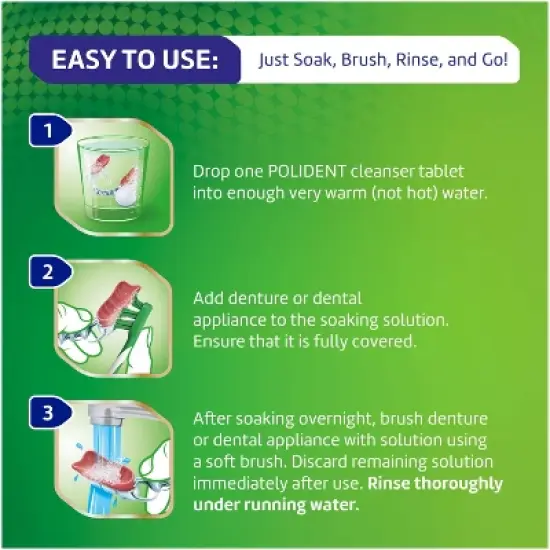 Polident Overnight Denture Cleanser Tablets - 90ct/2pk image {7}