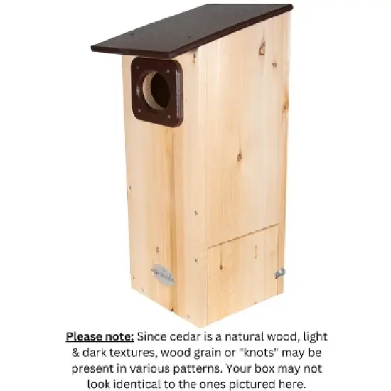 JCS  Wildlife Cedar Wood Duck House with Recycled Poly Lumber Roof and Predator Guard image {7}