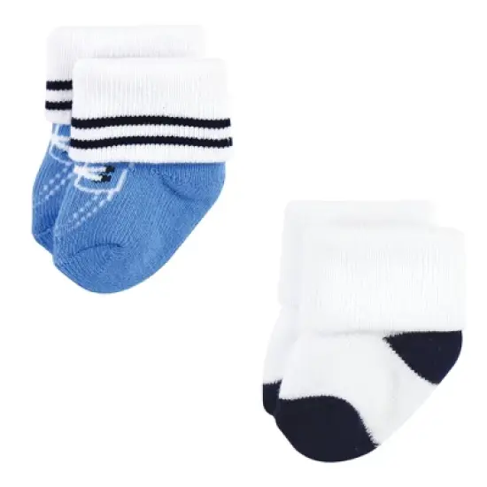 Hudson Baby Infant Boy Cotton Rich Newborn and Terry Socks, Nautical 12-Pack image {3}