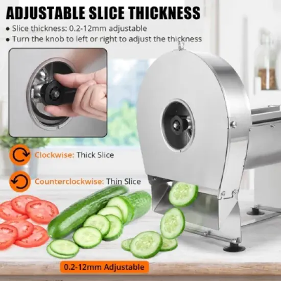Electric Vegetable Fruit Slicer, 0-10mm Thickness Adjustable, Commercial Vegetable Fruit Slicer image {5}