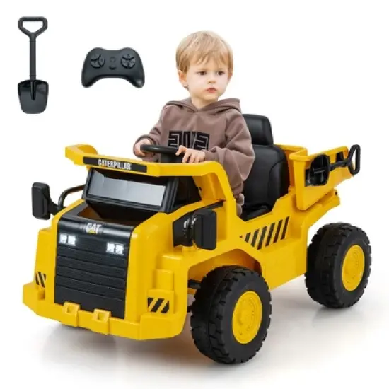 Costway Kids Ride on Dump Truck with 2.4G Remote Control Working Megaphone Sand Shovel image {9}