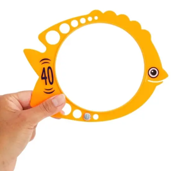 Juvale 12-Pack Fish-Shaped Diving Rings for Pool, Kids, 7x6-Inch Swim Dive Rings, Underwater Pool Sinking Toys, Bulk Gift Set, Numbered for Game Score image {3}
