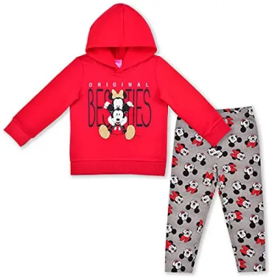 Disney Girl's 2-Pack Minnie Mouse Graphic Pullover Hoodie and Legging Pant Set image {5}
