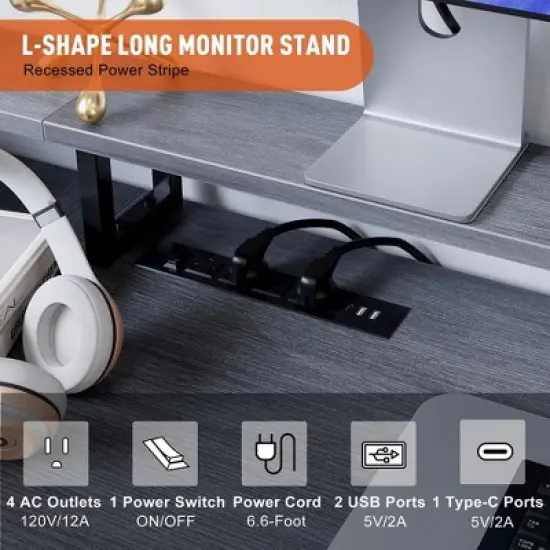 L Shaped Desk - 76" L Shaped Gaming Desk image {2}