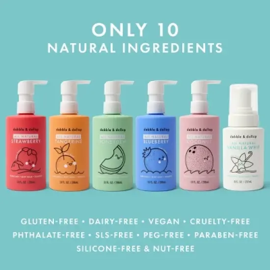 Dabble & Dollop Kids' 3-in-1 Shampoo, Body Wash & Bubble Bath - Honeydew - 10 fl oz image {3}