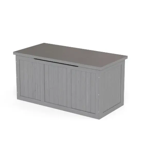 Gulches 67 Gallon Outdoor Wooden Deck Box, Solid Wood Storage with Seat & Table Top for Patio Cushions Pool Toys Garden Tools image {4}