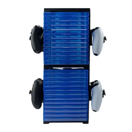 Insten Game Storage Tower For PS5 PS4 xBox Series X S One Switch PC Games, Vertical Stand Holder Organizer for 24 Disk, Controller, Headphone image {4}
