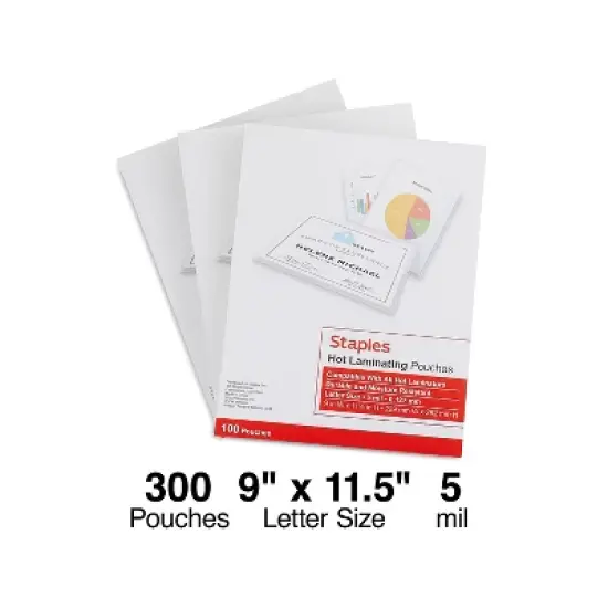 MyOfficeInnovations 5 mil Thermal Laminating Pouches Letter 300 pack 2425553 image {1}