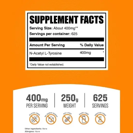 BulkSupplements N-Acetyl L-Tyrosine (NALT) Powder image {1}