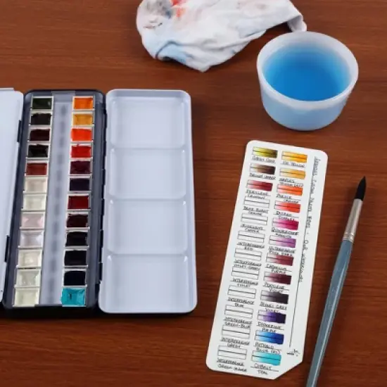 HG Art Concepts Painters Color Diary Watercolor Swatch Card, 24-Pan Size, 10-Pk, 140 lb Hot Press 100% Cotton Paper, Fits New York Central Palette image {3}
