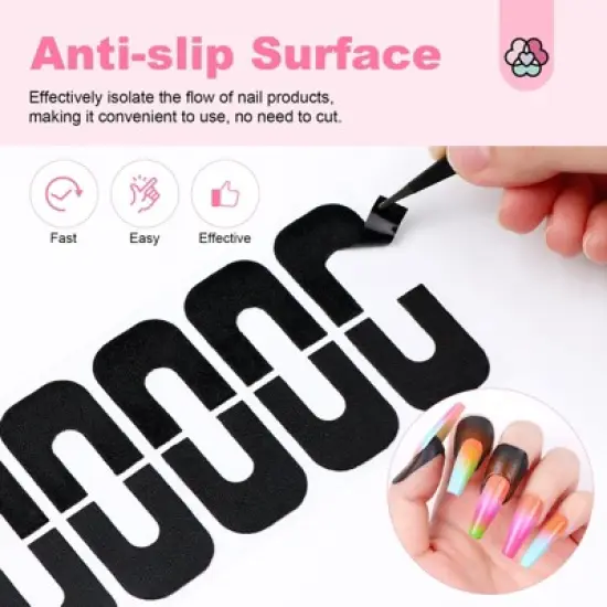 Saviland UV Shield Tapes 100pcs - U-Shaped Anti-Curing Strips for Cuticles & French Tips, Removable Guard Set. image {5}