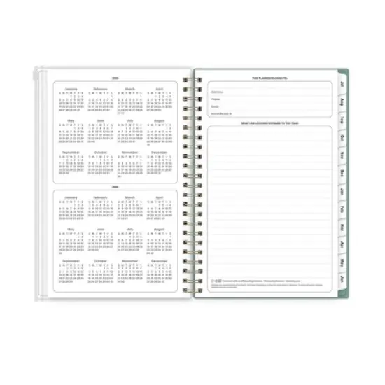 Blue Sky 5"x8" 2025-2026 Weekly/Monthly Zip Pouch Wirebound Planner Printed Plants Regalia image {6}