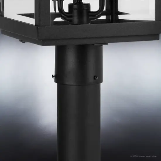 Urban Ambiance Luxury Farmhouse Outdoor Post Light 26.875''H x 9.5''W,  Midnight Black Finish,  Calderdale Collection, UHP1400 image {5}
