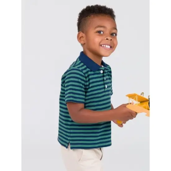 RuggedButts Toddler Boys Pique Short Sleeve Polo Shirt image {2}