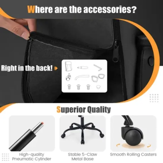 Costway Adjustable Home Office Computer Chair Swivel Rocking Executive Desk Chair with Arms image {8}