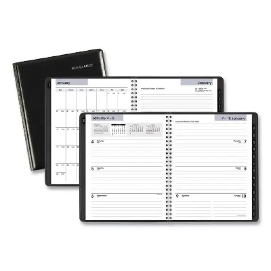 DayMinder Executive Weekly/Monthly Refillable Planner, 8.75 x 7, Black Cover, 12-Month (Jan to Dec): 2026 image {6}