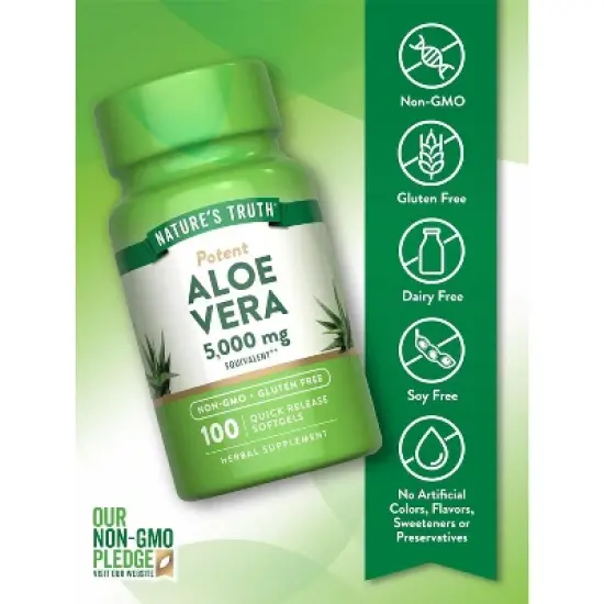 Nature's Truth Aloe Vera Gel 5000mg | 100 Softgels image {2}