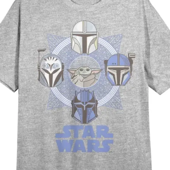 Star Wars Iconic Helmets and Logo Women's Gray Short Sleeve Crew Neck Sleep Shirt image {1}