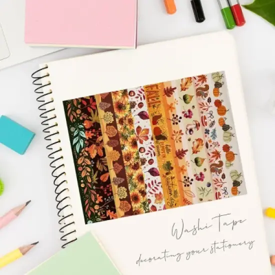 Wrapables Decorative Washi Tape for Scrapbooking, Stationery, Diary, Card Making, Autumn Day image {4}