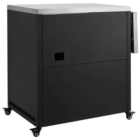 Whisen Versatile Outdoor Cabinet with Folding & Expandable Work Surfaces - Black image {6}