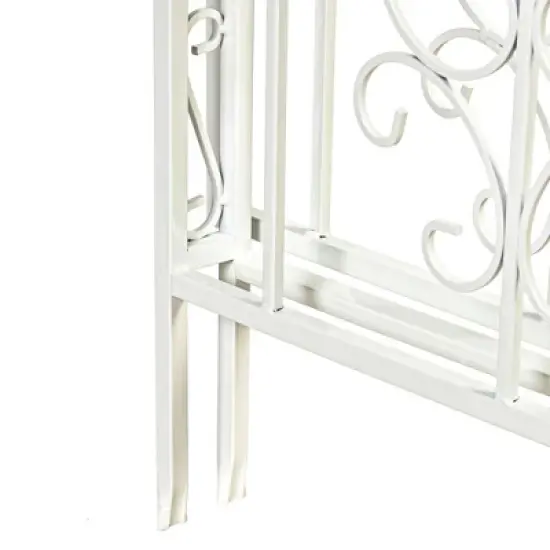 Evergreen Montebello Iron Garden Arbor, White- 53 x 84 x 23 Inches Fade and Weather Resistant Outdoor Decor image {6}